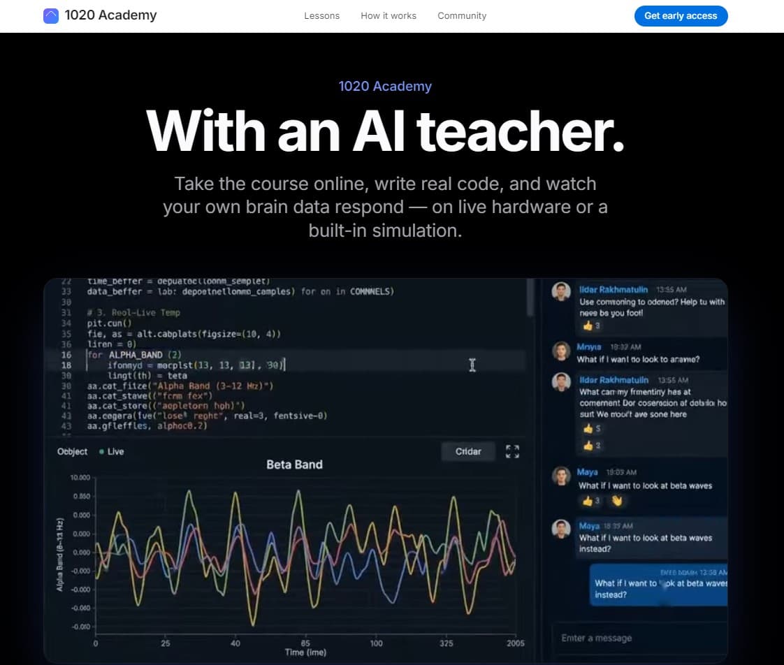 1020 Academy: Learn BCI Development with Live Brain Data
