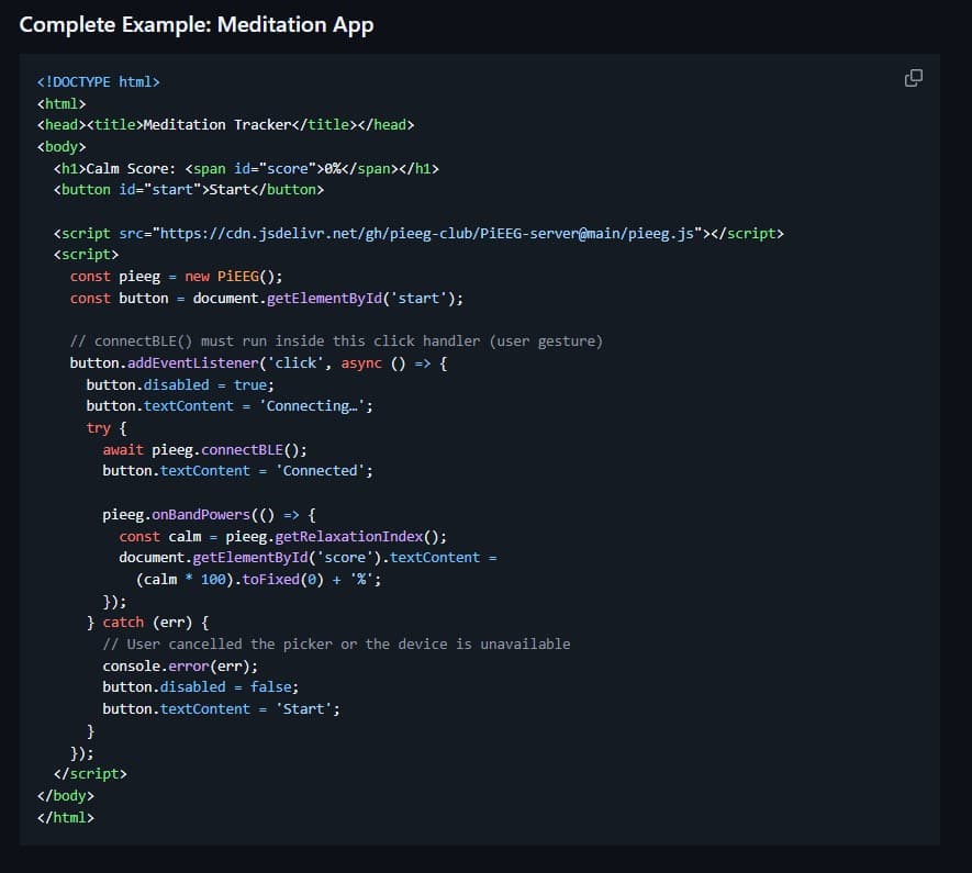 PiEEG Browser SDK (pieeg.js) - Zero-Dependency JavaScript Library